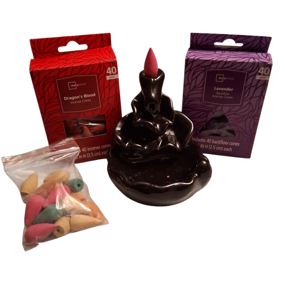 Mainstays Black Ceramic Backflow Incense Burner